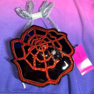 Betsey Johnson spider web crossbody purse